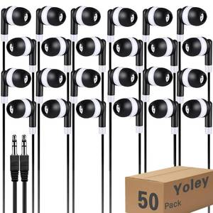 lot 8333 image: Yoley Bulk Wired Earbud Headphones 3.5mm Black 50 Pack