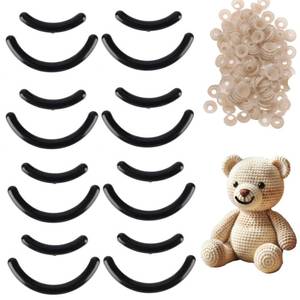 lot 8347 image: Vougalu 100 Pcs Plastic Craft Safety Eyes and Mouth Set 1.57 in & 2.19 in
