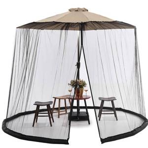 lot 8369 image: SONGZHIHAO Mosquito Net Umbrella Screen Polyester Black Fits 8-10 FT Umbrellas