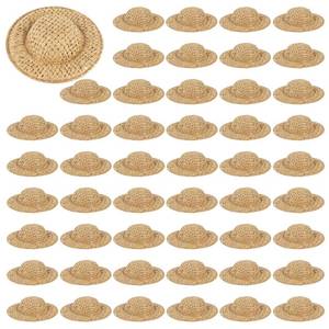 lot 8372 image: RP Remarkable Power Mini Woven Straw Hats 2 Inch 50 Pack