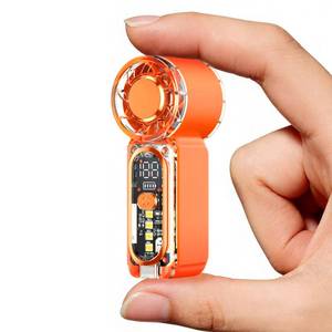 lot 8374 image: HUIQIHK Portable Mini Handheld Fan, USB-C Rechargeable, Orange