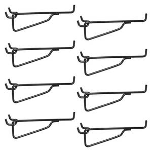 lot 8384 image: Light Dust Pegboard Shelf Brackets Metal 6 Inch Black 8 Pack