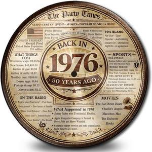 lot 8385 image: GIFTSFARM 50th Birthday Decor Vinyl Sign 11.6 Inch Back In 1976