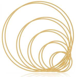lot 8386 image: LECZIVOEN Gold Metal Floral Hoop Rings 10 Pcs 2 to 6 Inch Dream Catcher Macrame