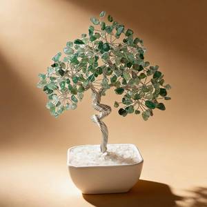 lot 8388 image: Mstorxxin Green Aventurine Crystal Money Tree of Life 7 Inch 243 Gemstones