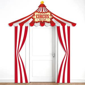 lot 8396 image: ClassyWhimsy Circus Tent Backdrop Party Banner 3 Pcs Carnival Door Decor
