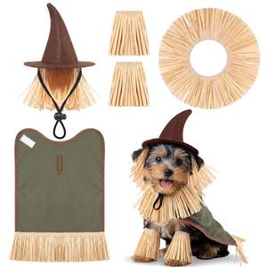 lot 8405 image: Hillban Dog Halloween Scarecrow Costume 5 Pcs Medium