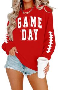 lot 8429 image: LOTUCY Womens Aunt Auntie Letter Print Long Sleeve Pullover Sweatshirt