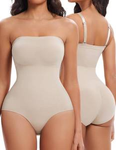 lot 8477 image: SIMIYA Women Shapewear Bodysuit Tummy Control Strapless Built-In Bra, Size L