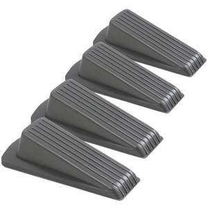 lot 8494 image: Utron 4 Pack Gray Rubber Door Stopper Wedges 4.8 x 2.2 x 1.3 in