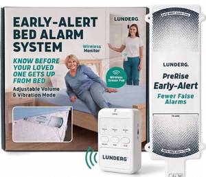 lot 9104 image: Lunderg Wireless Early Alert Bed Alarm System for Elderly & Fall Prevention
