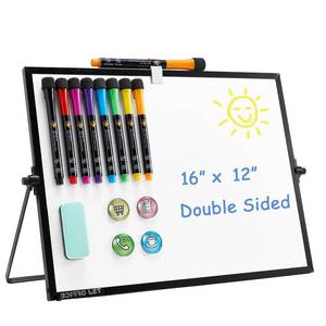 lot 9150 image: TSJ OFFICE Small White Board - 12 X 16 Inches Black Framed Dry Erase Board
