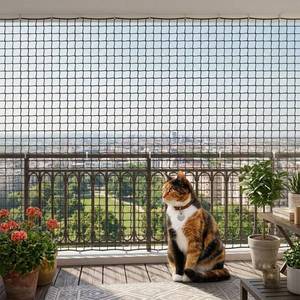 lot 9174 image: JUNFLYING Cat Balcony Netting, 10x20 FT Durable Anti-Fall Safety Net for Cats