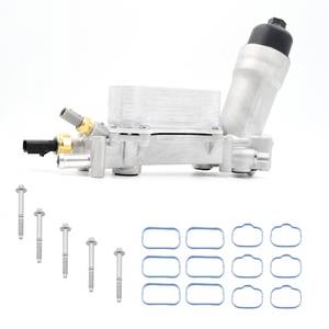 lot 9184 image: Aluminum Engine Oil Filter Housing Adapter 68105583AF 926-876 926-959, Oil Cooler Filter Housing Assembly Compatible with Chrysler 200 300 Pacifica Dodge Jeep Ram 3.6L V6 Pentastar, Gaskets Included