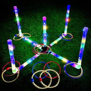 lot 9190 image: Ring Toss Outdoor Games with 16 Rings, Backyard Games Lawn Games for Adults & Kids, Backyard Camping Activities, Outdoor Games for Kids, LED Ring Toss