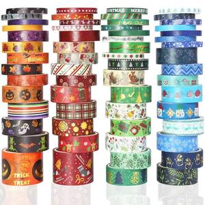 lot 10119 image: NIKOMIE 60 Rolls Holiday Washi Tape Set,4 Sizes Decorative Masking Tape Christmas Thanksgiving Fall Halloween Winter Washi Tape for Journaling Supplies Scrapbook Journal Bullet