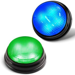 lot 10121 image: BEAN LIEVE 2-Pack Game Buzzers - Super Bright 4-LEDs, Unique Sounds, Compact Portable & Lock Switch - Trivia Buzzer for Classroom, Family Feud - Teachers, Adults, Kids (Buzzers for Trivia Games)