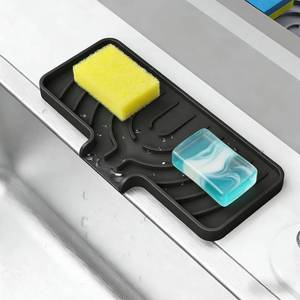lot 10126 image: JOOKK Sponge Holder for Kitchen Sink,10�4 Soap Tray with Drain(Black)