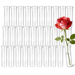 lot 10148 image: SOCNITC 30 Pcs Floral Tubes 2.8 Inch Clear Plastic Floral Water Tubes