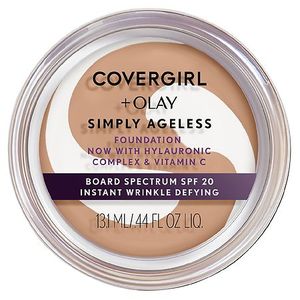 lot 10174 image: COVERGIRL  Olay Simply Ageless Wrinkle Defying Foundation Compact - 235 Medium Light - 0.4oz