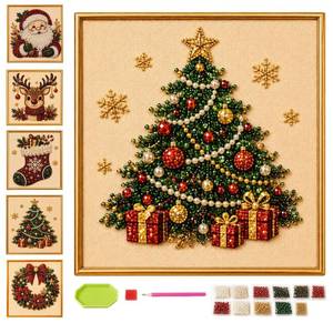 lot 10182 image: Lityso Christmas Pearl Art Kits for Adults 3D Xmas Tree Diamond Painting Framed Bead Mosaic with Raised Texture Clear Symbols and Complete Tools for Beginners Holiday Decor and Gifting(Tree)