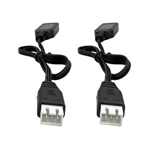 lot 10196 image: VBILUM 7.4V Battery Charger with XH-3P Plug for SCX24 Truck RC Car, Rock Crawler, Orbee Gun, Gel Blaster, Splatter Ball Gun USB Charger Cable (2 Pack)