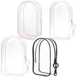 lot 10208 image: 4 Pcs Clear Figure Display Bag with Keychain Case Blind Box Keychain Carrying Case Lipstick Charm for Collectibles Suitable for dolls19 cm7.38 inches(4 Colors)