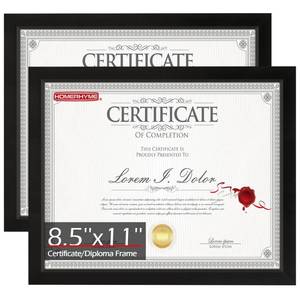 lot 10217 image: HOMERHYME Diploma Frame, 8.5 by 11 Black Picture Frames, Certificate Frame with Clear Plexiglass, 8.5 x 11 Photo Graduation Degree Record Magazine Frames for Collage Gallery Home Wall Decor, 2 Pack