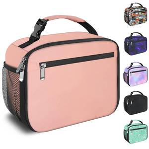 lot 10243 image: Kids Lunch Box for Boys Girls Lunch Bag Insulated Durable Lunchbox Children Lunch Tote Bag for School Pink