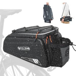 lot 10250 image: Febabilo Bike Bags for Bicycle Rear Rack - 10L EVA Hard Shell Waterproof 3-in-1 Ebike Trunk Cargo Pannier Bag with Reflective Strip & Shoulder Strap for Commuter Travel Outdoor Cycling Accessories