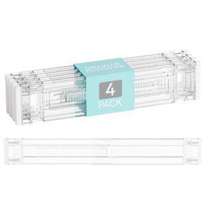 lot 13208 image: Yieach Acrylic Drawer Dividers 4 Pack 3.2 Inch Expandable 15-21 Inch