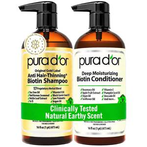 lot 13228 image: Pura DOr Gold Label Anti-Thinning Biotin Shampoo & Conditioner, 16oz x2