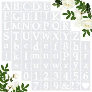 lot 14003 image: Amrules Painting Stencil Set 65 Pcs Letters Numbers Symbols 4 x 4 Inch