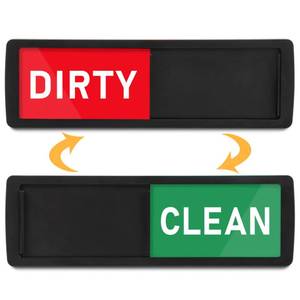 lot 14005 image: PSLER Dishwasher Clean Dirty Slide Indicator Magnet 6.88 x 1.96 in