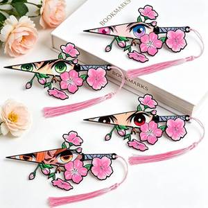 lot 14021 image: XUEZHIBAO Anime Acrylic Bookmark Set 4 Pcs Tanjiro Nezuko Zenitsu