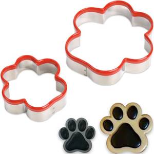 lot 14418 image: COOKIEQUE Dog Paw Cookie Cutters 2 Piece Set 4.1 Inch and 3 Inch