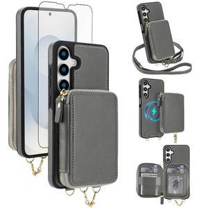 lot 14423 image: Asuwish Crossbody Wallet Phone Case for Samsung Galaxy S24 FE 5G Grey