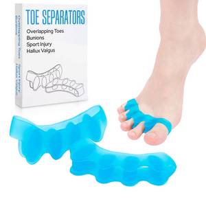 lot 14429 image: KTSAY Silicone Toe Separators for Women & Men, 2 Pack, Blue, Regular