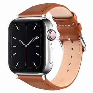 lot 14443 image: MAOSEMSI Brown Leather Watch Band for Apple Watch 38mm40mm