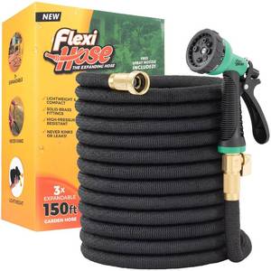 lot 17918 image: Flexi Hose Expandable Garden Hose 150FT with 8 Function Nozzle