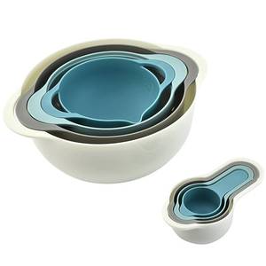 lot 17921 image: MiHerom Plastic Nesting Mixing Bowl Set, 8 Pieces