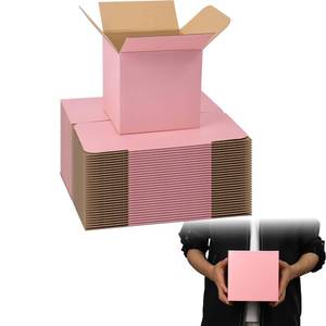 lot 17933 image: FORBFAN Pink Corrugated Shipping Boxes 6 x 6 x 6 Inch 30 Pack
