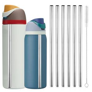 lot 18089 image: SAVITA 6 Pcs Stainless Steel Replacement Straws for Owala FreeSip 24 oz 32 oz