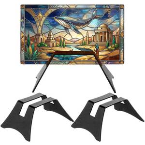 lot 18090 image: Hicarer Black Metal Display Stand for Glass Tile and Art 2 Pcs