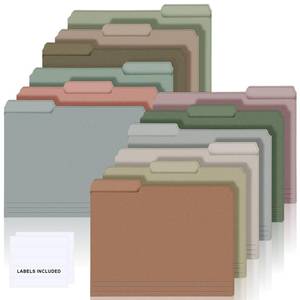 lot 18107 image: Resholder 24 Pcs File Folders 9.5 x 11.6 Inch Manila Letter Assorted Colors