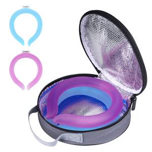 lot 18120 image: CJZNPD PCM Neck Cooling Tube 2 Pcs Reusable Ice Ring Neck Cooler Rose Blue