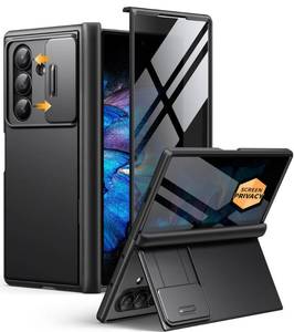 lot 18124 image: BERFY Phone Case Privacy Screen Kickstand for Samsung Z Fold 8 Ultra Black