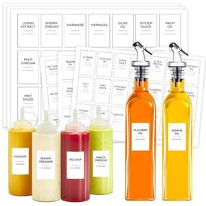 lot 18127 image: Prefdo Oil and Vinegar Bottle Labels 126 Pcs 2.2 x 1.4 Inch