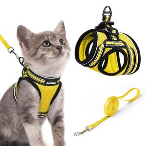lot 18128 image: Rabbitgoo Cat Harness and Leash Set Step-In Vest Bright Yellow