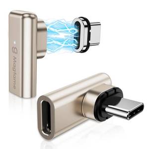 lot 18135 image: Magtame Magnetic Right Angle USB-C Adapter 240W 40Gbps 24-Pin 2-Pack